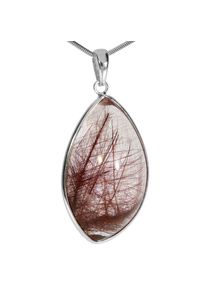 Adelia´s ADELIA´S Kettenanhänger »Rultilquarz 925 Silber Edelstein Anhänger«, Steinschmuck ist Naturschmuck braun Maße : 47 / 22 mm