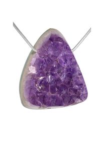 Adelia´s ADELIA´S Kettenanhänger »Amethyst Edelstein Anhänger«, Steinschmuck ist Naturschmuck silberfarben silber Maße : 36 / 30 mm