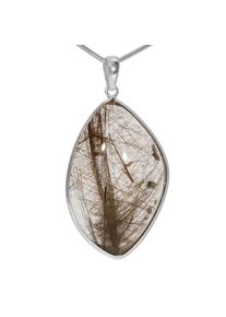 Adelia´s ADELIA´S Kettenanhänger »Rultilquarz 925 Silber Edelstein Anhänger«, Steinschmuck ist Naturschmuck braun Maße : 53 / 28 mm