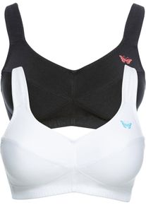 BH ohne Bügel mit Bio-Baumwolle (2er Pack) in weiss, Grösse 105C, 95% Baumwolle, bonprix