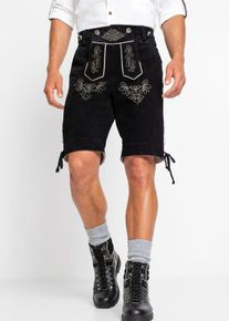 Kurze Trachtenlederhose Regular Fit in schwarz, Gr&ouml;sse 48, bonprix