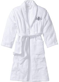 Frottee Bademantel in weiss | Grösse 60/62 (4XL) | 100% Baumwolle | bonprix