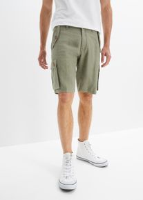 Cargo-Bermuda aus Leinen Loose Fit in grau, Grösse 56, bonprix