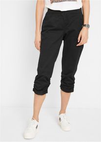 Capri-Hose aus Baumwoll-Mix mit Bequembund in schwarz, Grösse 38, 97% Baumwolle, bonprix