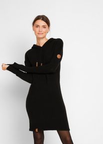 Strickkleid mit Kapuze in schwarz, Grösse 40/42 (M), bonprix