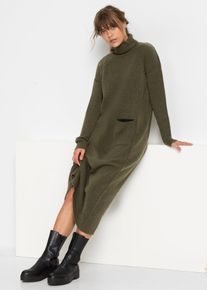 Strickkleid mit Rollkragen in grün, Grösse 56/58 (3XL), bonprix
