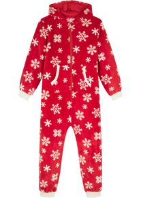 Mädchen Fleece-Overall in weiss, Grösse 140/146, bonprix