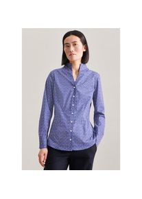Seidensticker Klassische Bluse »Schwarze Rose«, Langarm Kragen Druck blau 46 Königsblau Passform: Slim Fit