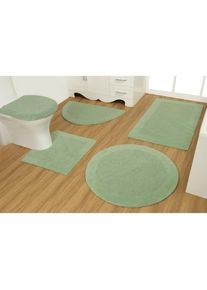 OTTO products Badematte »Joonas«, Höhe 15 mm, beidseitig nutzbar, aus recycelter Baumwolle grün salbei