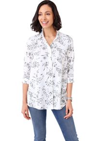 Damen Longbluse weiss-bedruckt