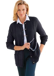 Damen Ajourstrickjacke im Mustermix marine