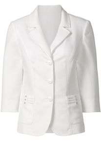 WITT Damen Blusenblazer mit Zierfalten und Glitzersteinen, weiß, Größe 23, 100% Polyester