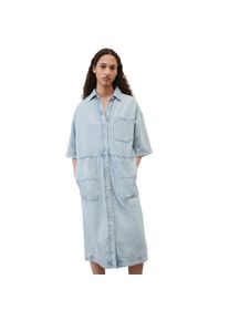 Marc O'Polo MARC O'POLO DENIM Blusenkleid »aus reiner Baumwolle« blau XS Normalgrößen Jeanskleid mit Kurzarm