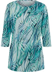 Damen Longshirt aquamarin-smaragd-bedruckt