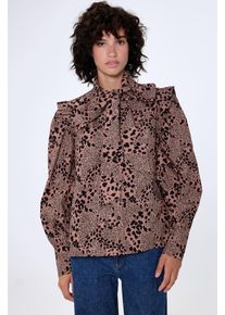 Aligne, Femmes Chemisier 'Genna', rose ancienne / noir / blanc