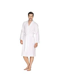 WEWO-Fashion WEWO FASHION Unisex-Bademantel »3048«, (1 St., mit Gürtel), für Damen & Herren, leichter Kimono-Schnitt, reine Baumwolle, lang weiß Unisex-Bademantel