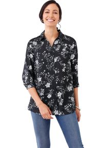Damen Longbluse schwarz-bedruckt