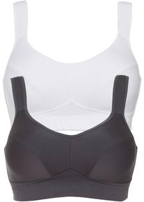 Sport BH mit mittlerem Halt (2er Pack) in grau, Grösse 100C, bonprix