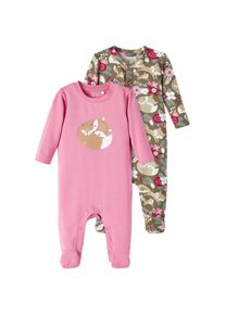 name it Schlafoverall, (Packung, 2 tlg.) bunt 74 N-Gr morel 2er Pack Schlafoveralls für Mädchen