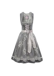 Marjo Dirndl »Melida«, (2 tlg.), Damen, midi mit bestickter Tüllschürze grau 30 N-Gr Kleider