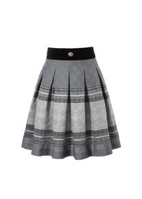 Love Nature Trachtenrock, Damen, mit Samtbund und Webmuster - Made in Austria grau 38 anthrazit Hochwertiger Faltenrock mit leicht changierendem...