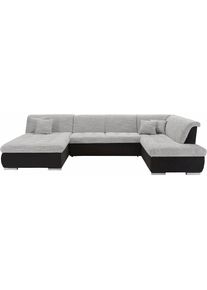 DOMO collection Wohnlandschaft »Baxter«, XL oder XXL, wahlweise mit Bettfunktion und Bettkasten schwarz schwarz/pepper