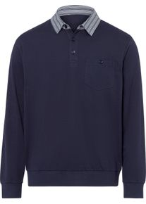 Herren Langarm-Poloshirt marine