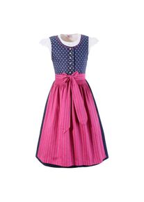 Turi Landhaus Dirndl, (3 tlg.), Kinder, mit Jerseybluse blau 116 N-Gr blau-pink Trachtenmieder zum Knöpfen