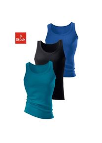 H.I.S. H.I.S Unterhemd »Doppelripp«, (3 St.), ohne Seitennähte bunt 3 royalblau, schwarz, petrol Doppelripp- Tanktops im 3er-Pack