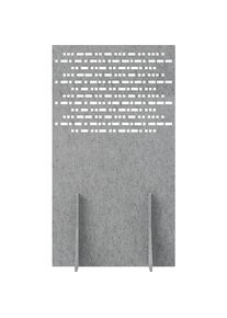 Cloison acoustique, en feutre PET, avec pieds, h x l 1800 x 1000 mm, gris clair, à partir de 10 pièces eurokraft basic