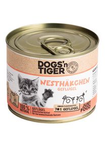 6x 200g Junior Cat Geflügel Dogs'n Tiger Katzenfutter Nass