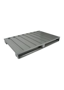 Palette plate en acier, L x l 1200 x 1000 mm, force 1500 kg, gris souris, à partir de 10 pièces Heson