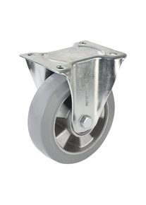 Bandage caoutchouc &eacute;lastique, gris, &Oslash; x largeur roues 200 x 50 mm, roulette fixe Proroll