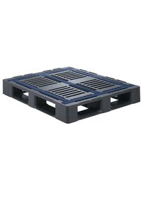 Palette pour charges lourdes à revêtement antidérapant, avec 5 semelles et rebord extérieur de 5 mm, largeur 1000 mm, 10 pièces et + ratioform