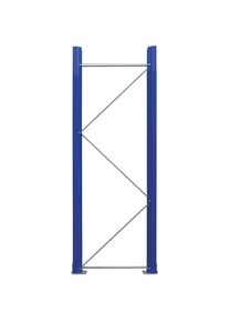 Palettenregal-Stützrahmen, vormontiert, enzianblau RAL 5010 / verzinkt, HxT 2100 x 750 mm eurokraft pro