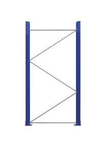 Palettenregal-Stützrahmen, vormontiert, enzianblau RAL 5010 / verzinkt, HxT 2100 x 1100 mm eurokraft pro