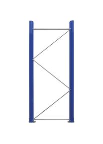 Palettenregal-Stützrahmen, vormontiert, enzianblau RAL 5010 / verzinkt, HxT 2100 x 900 mm eurokraft pro