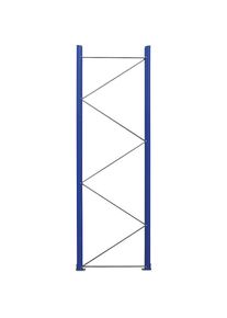 Palettenregal-Stützrahmen, vormontiert, enzianblau RAL 5010 / verzinkt, HxT 3360 x 1100 mm eurokraft pro