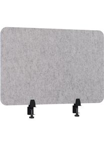 Akustik-Tischtrennwand, Höhe 600 mm, hellgrau, Breite 750 mm, ab 10 Stk eurokraft basic