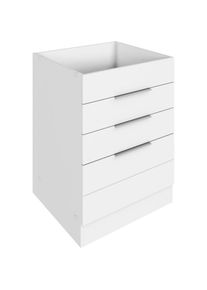 HELD MÖBEL HELD MÖBEL Kochfeldumbauschrank »Luhe«, 60 cm breit, hochwertige MDF-Fronten mit waagerechter Lisene weiß weiß Matt/weiß