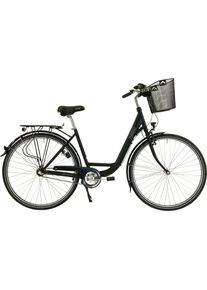 HAWK Bikes Cityrad »HAWK City Wave Premium Plus Black«, 3 Gang, Shimano, Nexus Schaltwerk schwarz Fahrrad