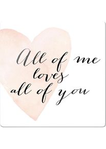 Wall-Art Glasbild »Confetti & Cream - All of me loves all of you«, 30/0, 4/30 cm rosa
