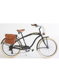 VENICE - I LOVE ITALY Cruiser »CRUISER Sun on the beach MAN«, 6 Gang, Kettenschaltung, (Set, 2 tlg., mit Doppeltaschen) schwarz Fahrrad