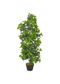 vidaXL Künstliche Pflanze Lorbeerbaum mit Topf Grün 120 cm