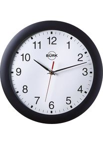 Horloge murale en plastique ABS, &Oslash; 300 mm, horloge &agrave; quartz, corps noir, cadran blanc