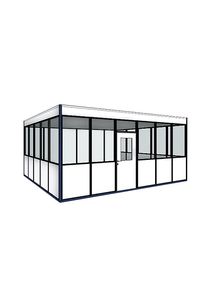 Box uso ufficio, con 4 lati, per installazione indipendente, larghezza esterna 4100 mm, lunghezza esterna 2100 mm