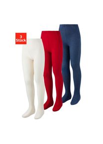 H.I.S. H.I.S Strickstrumpfhose, (Packung, 3 St.), in Feinrippqualität rot 122/128 Bequeme Strumpfhose mit gerippter Musterung