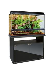 EXO TERRA Terrarium, (Set), Gesamtmaß BxTxH: 90x45x130 cm, inkl. Steinmotivrückwand schwarz