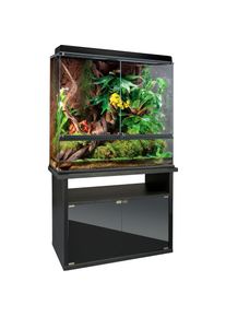 EXO TERRA Terrarium, (Set), Gesamtmaß BxTxH: 90x45x160 cm, inkl. Steinmotivrückwand schwarz