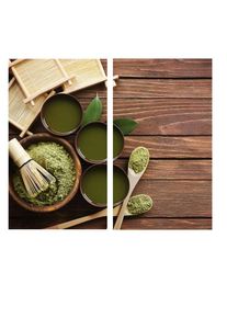 Wall-Art Herd-Abdeckplatte »Herdabdeckplatte Matcha Tee«, (Set, 2 tlg.) bunt